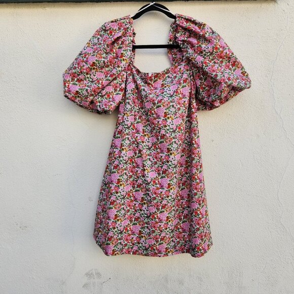 MNG Blogger Fav Volume Sleeve Floral Mini Dress - Picture 5 of 11